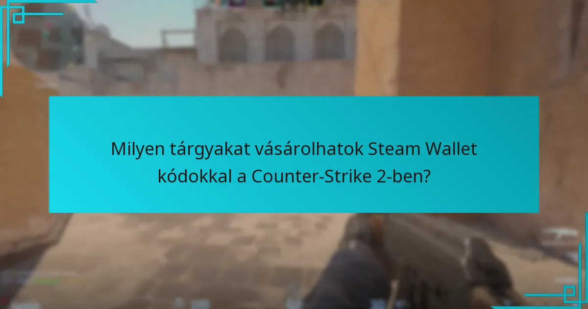 Milyen tárgyakat vásárolhatok Steam Wallet kódokkal a Counter-Strike 2-ben?